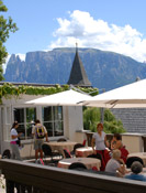 panoramic view on Sciliar and the Dolomites